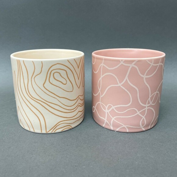 Whitney Kerney For Causebox Coffee Cups Mugs Pink Beige Lot of 2 - Picture 4 of 7